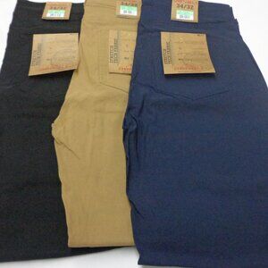 Denali 34-32 Lot of 3 Moccasin Brown Black & Blue Mens Tech Stretch Fabric Pants